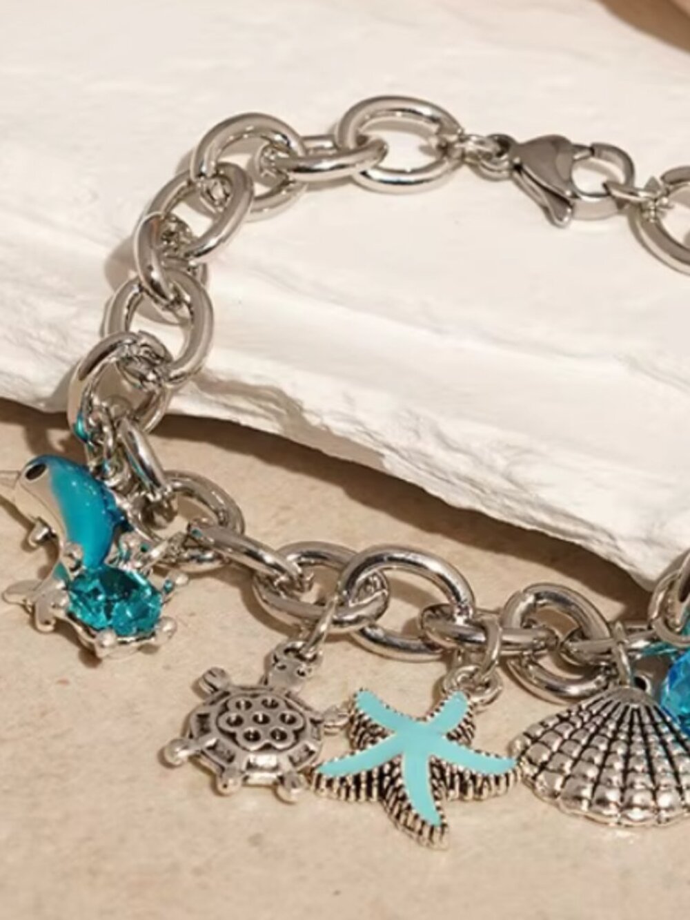 #52 — Teal Ocean Charm Bracelet